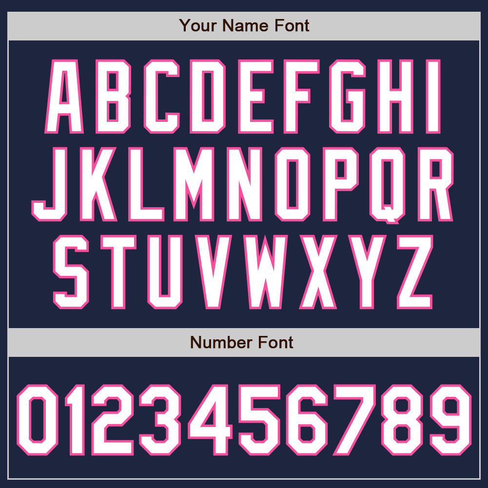 Personalized Navy White-Pink Authentic Raglan Sleeves Baseball Jersey Team Custom Name and Number Custom Navy White-Pink Baseball Jersey with Name and Number | Personalized Authentic Raglan Sleeves Team Apparel Personalized - Image 5