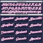 Custom Name Number Authentic Basketball Jersey - Personalized Navy White Pink Team Throwback Jersey Personalized Navy White-Pink