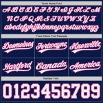 Custom Name and Number Personalized Throwback Basketball Shorts Navy Pink White Personalized Navy White-Pink Authentic Throwback