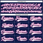 Custom Name Number Jersey - Personalized Navy White-Pink Hockey Lace Neck Team Apparel Personalized Navy White-Pink Hockey