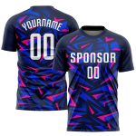 Personalized Navy Pink White Soccer Jersey Sublimation Uniform for Teams Personalized Navy White-Pink Sublimation Soccer