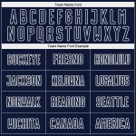 Personalized Soccer Uniform Jersey with Custom Name & Number - Navy White Pinstripe Fade Design Personalized Navy White Pinstripe