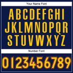 Custom Name Number Authentic Baseball Jersey - Navy White Pinstripe Gold Orange Personalized Navy White Pinstripe Gold-Orange