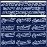 Custom Name and Number Personalized Baseball Jersey - Navy White Pinstripe Light Blue Authentic Design Personalized Navy