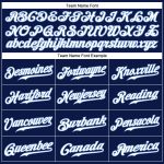 Custom Team Name Number Personalized Navy White Pinstripe Baseball Jersey Light Blue-White Authentic Personalized Navy White