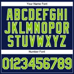 Personalized Custom Name and Number Authentic Baseball Jersey - Navy White Pinstripe with Neon Green Details Personalized