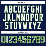 Custom Name Number Baseball Jersey - Personalized Authentic Navy White Pinstripe with Neon Green Accent Personalized Navy