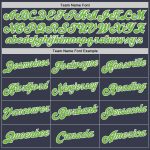 Custom Personalized Basketball Jersey Neon Green White Navy Pinstripe with Name and Number Personalized Navy White Pinstripe