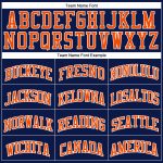 Custom Name Number Basketball Jersey - Personalized Navy White Pinstripe Orange Authentic Team Apparel Personalized Navy