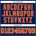 Custom Name Number Basketball Jersey - Personalized Navy White Pinstripe Orange Authentic Team Apparel Personalized Navy