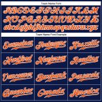 Personalized Custom Name and Number Navy White Pinstripe Orange Authentic Baseball Jersey Personalized Navy White Pinstripe