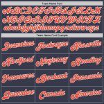 Customizable Basketball Jersey with Personalized Name and Number - Navy White Pinstripe Orange White Design Personalized