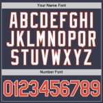 Customizable Basketball Jersey with Personalized Name and Number - Navy White Pinstripe Orange White Design Personalized