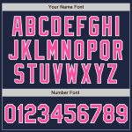 Custom Name Number Authentic Baseball Jersey - Personalized Navy White Pinstripe Personalized Navy White Pinstripe Pink Authentic