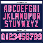 Custom Name and Number Personalized Basketball Jersey - Navy White Pinstripe Design in Pink Authentic Style Personalized