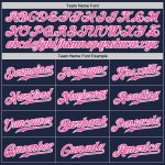 Personalized Custom Name Number Baseball Jersey Pink White Navy Pinstripe Authentic Personalized Navy White Pinstripe Pink-White