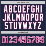 Personalized Custom Name Number Baseball Jersey Pink White Navy Pinstripe Authentic Personalized Navy White Pinstripe Pink-White