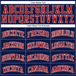 Custom Personalized Basketball Jersey with Navy White Pinstripe and Red Name Number Personalized Navy White Pinstripe Red
