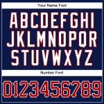 Customizable Red White Navy Pinstripe Baseball Jersey with Name and Number - Authentic Team Apparel Personalized Navy White
