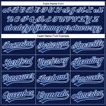 Custom Team Name Number Navy White Pinstripe Authentic Baseball Jersey Personalized Navy White Pinstripe Royal Authentic