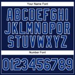 Custom Team Name Number Navy White Pinstripe Authentic Baseball Jersey Personalized Navy White Pinstripe Royal Authentic