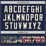 Personalized Vintage USA Flag Baseball Jersey - Navy White Pinstripe Cream Personalized Navy White Pinstripe Vintage USA