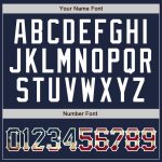 Custom Vintage USA Flag Baseball Jersey - Personalized Navy White Pinstripe with Name and Number Personalized Navy White