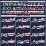 Custom Vintage USA Flag Baseball Jersey - Personalized Navy White Pinstripe with Name and Number Personalized Navy White