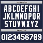 Personalized Navy White Pinstripe Baseball Jersey - Authentic Gray Design Personalized Navy White Pinstripe White-Gray Authentic