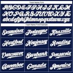 Custom Name Number Navy White Pinstripe Authentic Baseball Jersey - Personalized Team Apparel Personalized Navy White Pinstripe