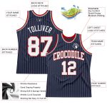 Custom Name Number Basketball Jersey - Personalized Navy White Pinstripe Gray Red Authentic Team Jersey Personalized Navy
