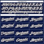 Custom Team Baseball Jersey Navy White Pinstripe with Personalized Name and Number - Authentic Old Gold Design Personalized