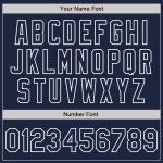 Custom Name and Number Unisex Softball Jersey - Personalized Navy White Pinstripe Two-Button Design Personalized Navy White