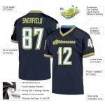 Custom Navy White Powder Blue Football Jersey with Personalized Name and Number - Authentic Throwback Mesh Personalized Navy