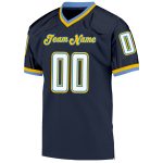 Custom Navy White Powder Blue Football Jersey with Personalized Name and Number - Authentic Throwback Mesh Personalized Navy