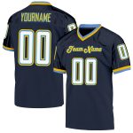 Custom Navy White Powder Blue Football Jersey with Personalized Name and Number - Authentic Throwback Mesh Personalized Navy