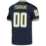 Custom Navy White Powder Blue Football Jersey with Personalized Name and Number - Authentic Throwback Mesh Personalized Navy