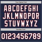 Personalized Baseball Jersey with Custom Name & Number - Navy White Red 3 Colors Arm Shapes Personalized Navy White-Red 3
