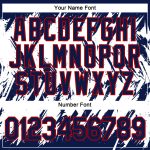 Custom Team Performance T-Shirt with Name & Number, Personalized 3D Navy White-Red Sharp Pattern Design Personalized Navy