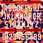 Custom Name and Number Basketball Jersey - Personalized 3D Geometric Shapes in Navy, White, and Red Personalized Navy White-Red