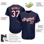 Personalized Authentic Baseball Jersey in Navy, White, and Red Personalized Navy White-Red Authentic Baseball Jersey