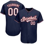 Personalized Authentic Baseball Jersey in Navy, White, and Red Personalized Navy White-Red Authentic Baseball Jersey