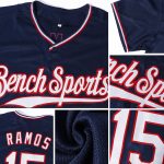 Personalized Authentic Baseball Jersey in Navy, White, and Red Personalized Navy White-Red Authentic Baseball Jersey