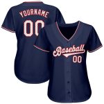 Personalized Authentic Baseball Jersey in Navy, White, and Red Personalized Navy White-Red Authentic Baseball Jersey