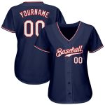 Custom Name and Number Authentic Baseball Jersey - Personalized Navy White Red Team Jersey Personalized Navy White-Red Authentic