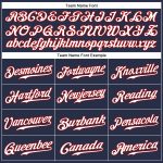 Custom Name and Number Authentic Sleeveless Baseball Jersey - Personalized Navy Red White Team Gear Personalized Navy White-Red