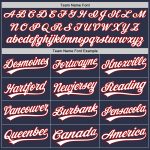 Custom Name and Number Personalized Authentic Baseball Jersey Navy Red White Throwback Style Personalized Navy White-Red