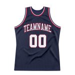 Personalized Authentic Basketball Jersey - Navy Red White Throwback Design Personalized Navy White-Red Authentic Throwback