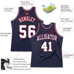Personalized Authentic Basketball Jersey - Navy Red White Throwback Design Personalized Navy White-Red Authentic Throwback