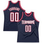 Custom Name Number Personalized Navy Red White Authentic Basketball Jersey - Team Edition Personalized Navy White-Red Authentic